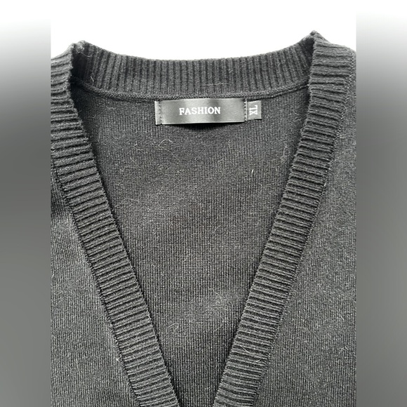 Women’s XL Open Front Black Cardigan With Pockets Excellent Pre-Owned Condition - Picture 3 of 5